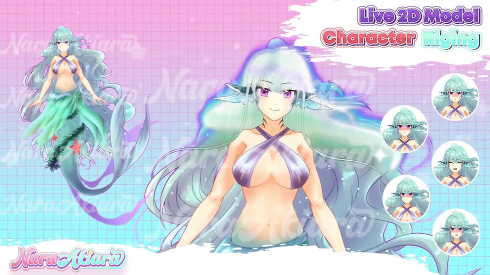 縮圖：Unleashing Creativity and Imagination with Our Vtuber Live2D Blue Mermaid Anime