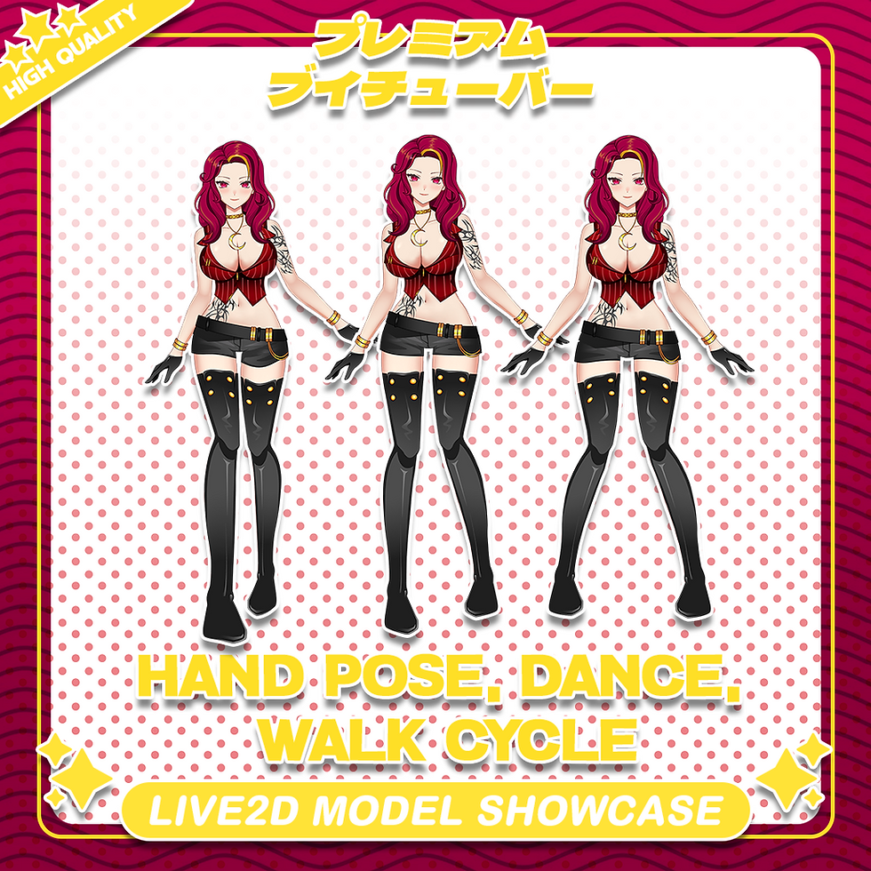 サムネイル： Elegant and Confident Character Style with Premium Live2D Vtuber Model Maroon
