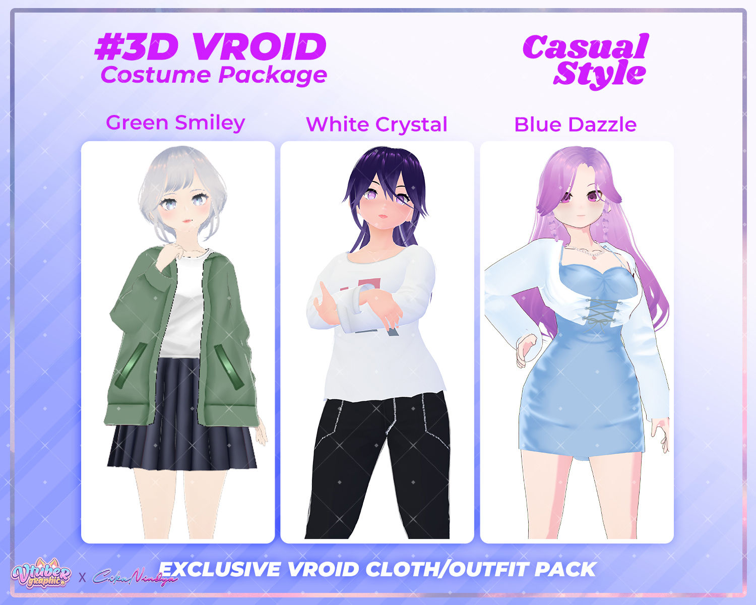 3D VRoid Clothes Pack Urban Street Style - Hip & Trendy Casual Outfit
