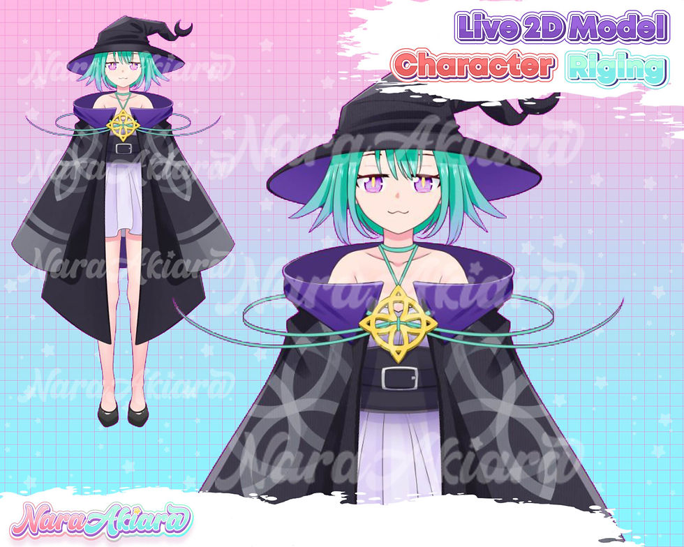 Thumbnail: Unleash the Magic with the Anime Green Hair Wizard Girl Vtuber Live2d Model