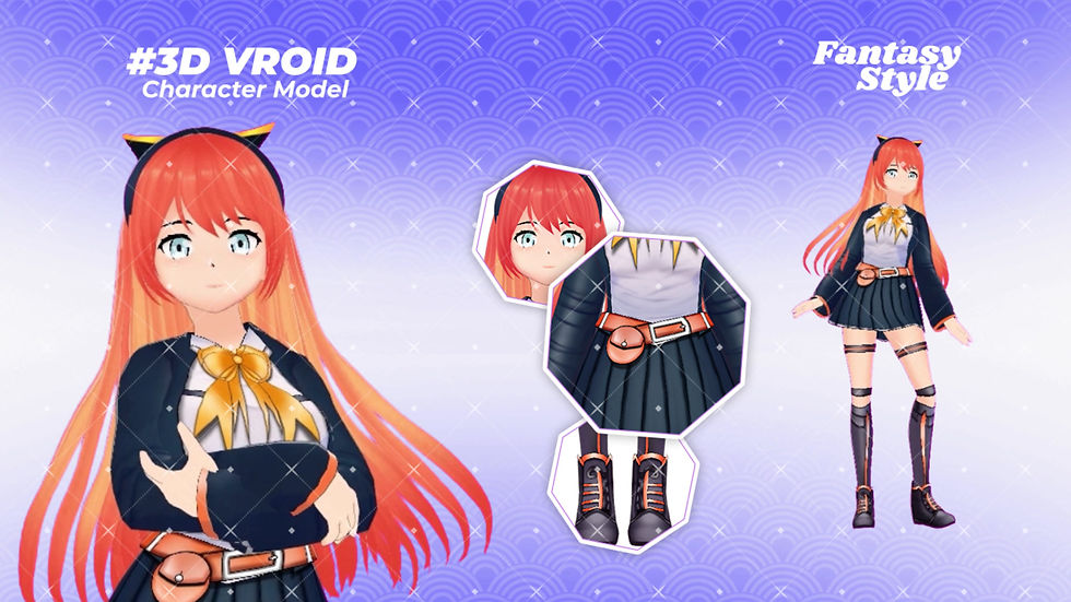Thumbnail: VTuber Model 3D Fantasy Outfit Stylish Anime Girl Avatar for Streaming