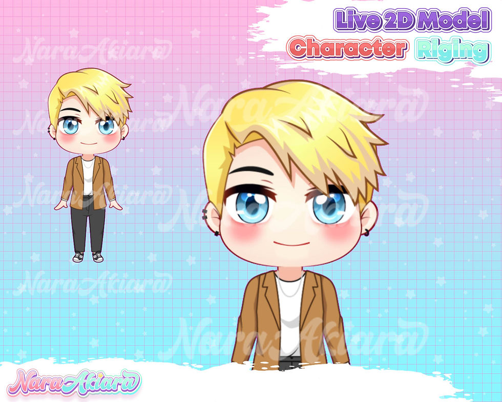 Thumbnail: Elevate Your Vtuber Experience with the Charming Chibi Male Blonde Hair Live2d