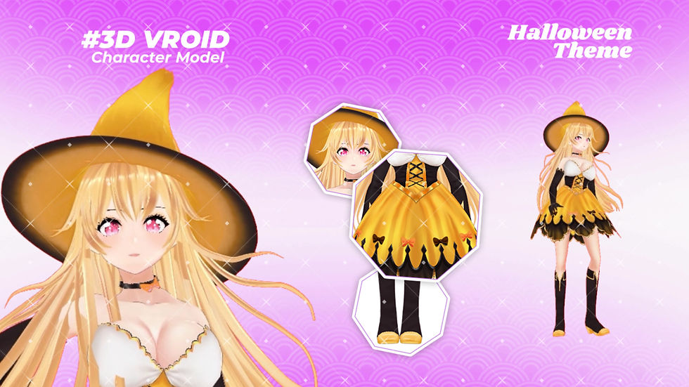 縮圖：3D VTuber Model Immago Halloween Themed Anime Character with Spooky Outfit