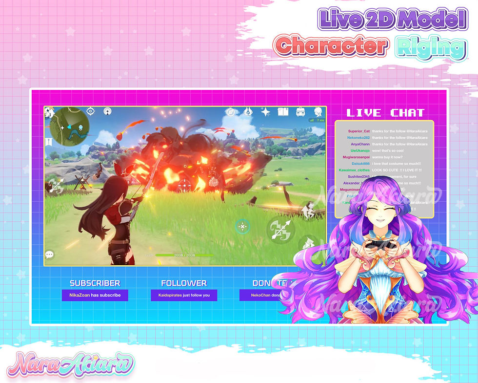 섬네일: Vtuber Live2d Model Anime Girl in Purple and Blue Dress Radiate Elegance