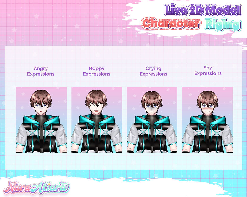サムネイル： Discover the Brown Haired Cyberpunk Male Vtuber Live2D Models for Streaming
