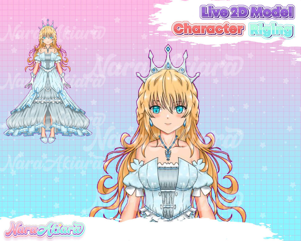 Thumbnail: Experience Royalty with Vtuber Live2d Model Anime Girl Queen in Long Blue Dress