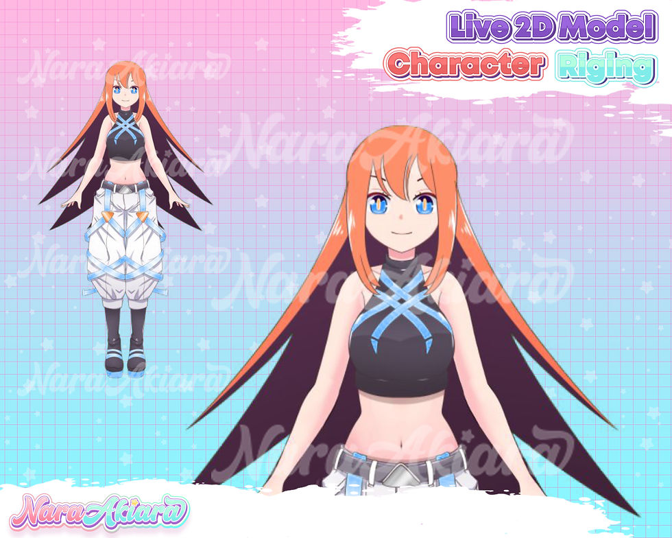섬네일: Embrace the Cyberpunk Aesthetic with the Orange-Haired Anime Live2D Model