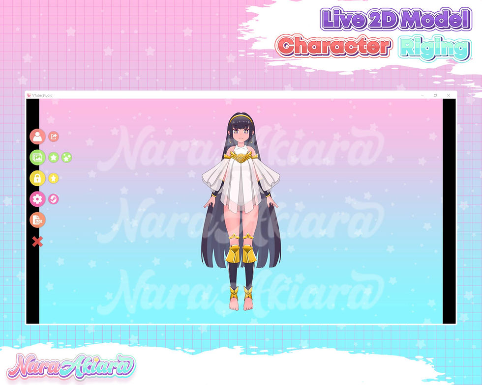 サムネイル： Stunning Blue Long-Haired Anime VTuber Models Live2D Animation