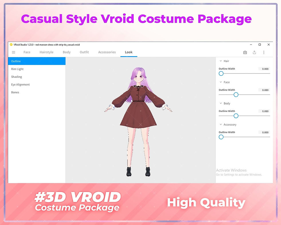 Thumbnail: Premium 3D VRoid Casual Outfit Pack for Avatar Styling