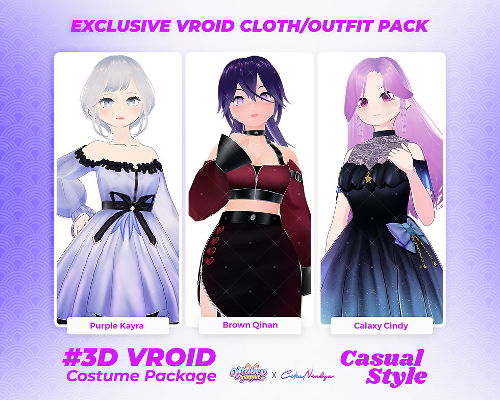 Classic Everyday Casual Clothes Pack for 3D VRoid Models – Versatile Fashion