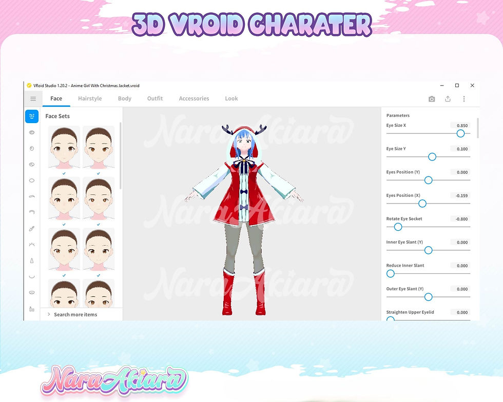 サムネイル： Enter the World of Creativity with Anime Girl With Christmas Jacket 3D Vroid