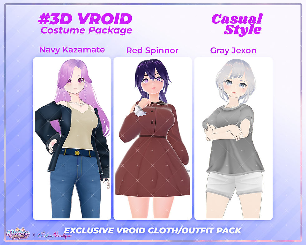 3D VRoid Clothes Pack The Weekend Explorer - Versatile Casual Outfit