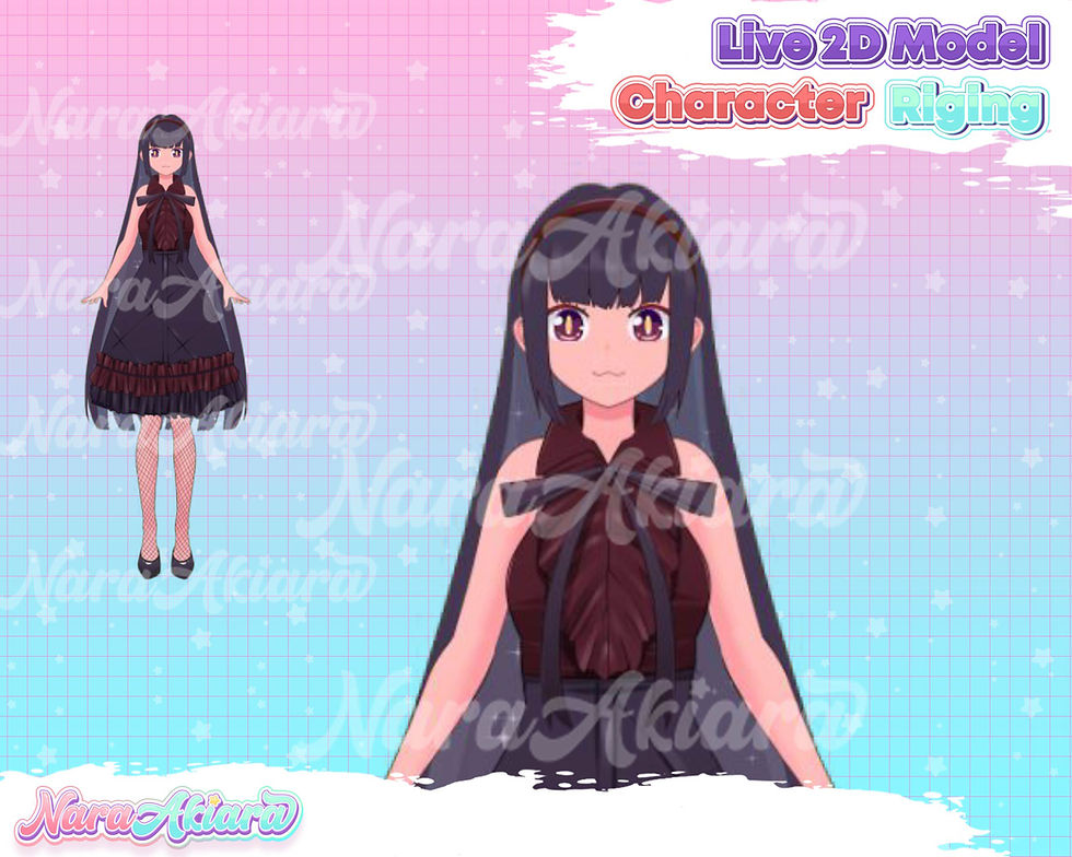 Thumbnail: Unleash Your Elegance with Vtuber Live2D Anime Black Dresses Girl for Streamers