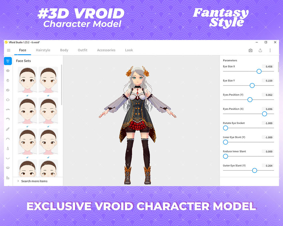 Thumbnail: 3D Vroid Model Majestic Mafle Queen Character in Fantasy Outfit for Creators