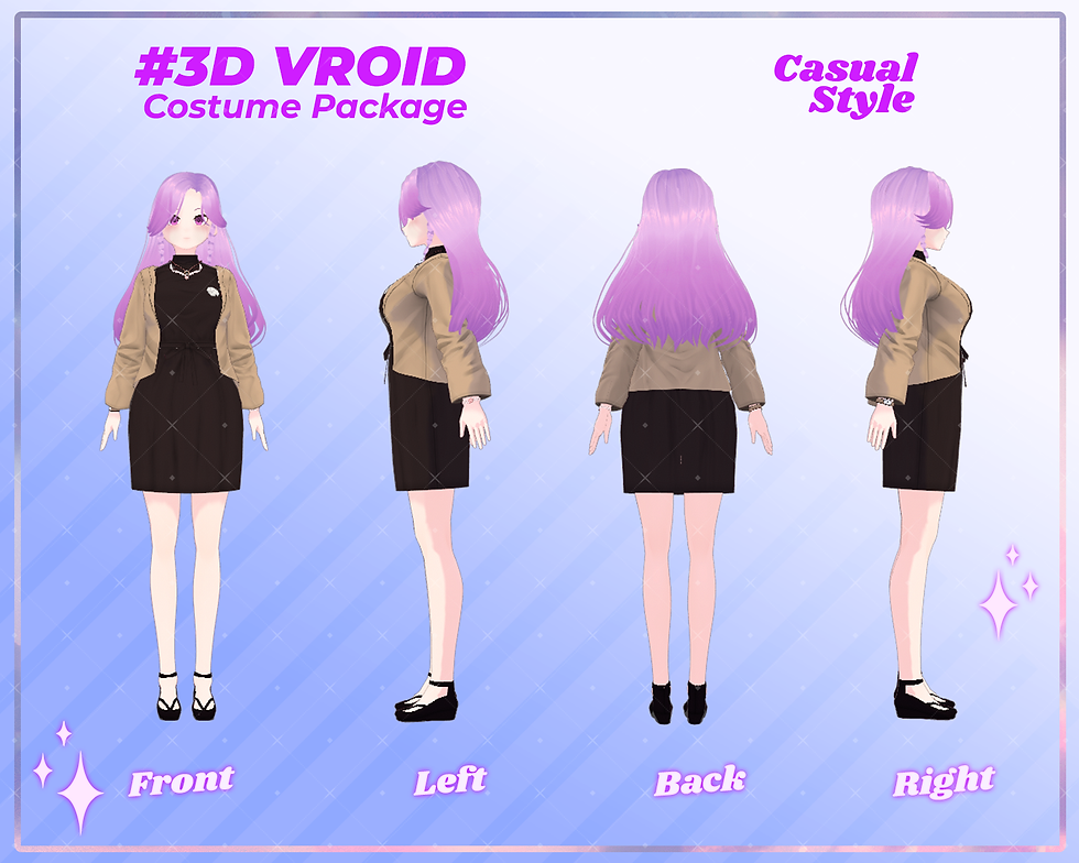 Thumbnail: 3D VRoid Clothes Pack: The Comfy Vlogger - Casual Girl Outfit for Daily Streams
