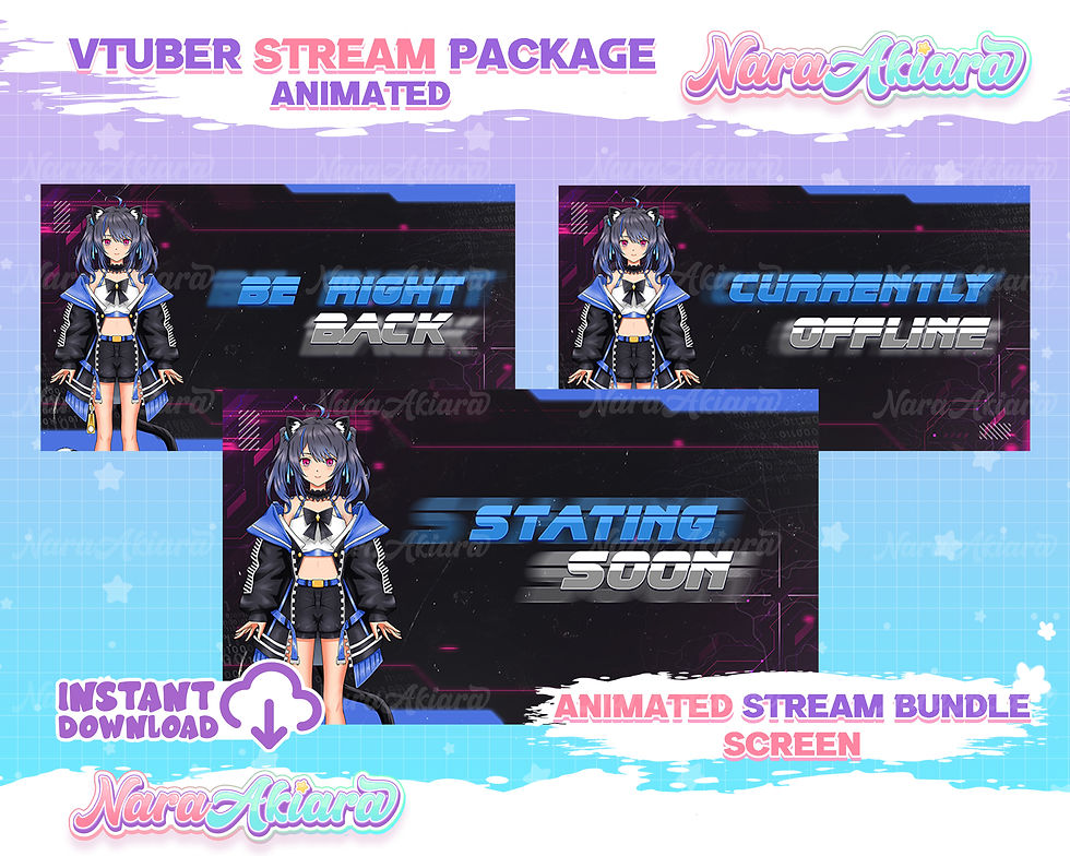 Thumbnail: Unleash Your Style with Anime Cool Overlay Stream Pack Blue Cyberpunk Jacket