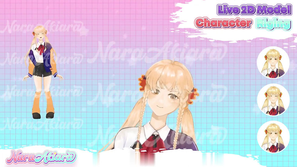 縮圖：Step into the World of Vtubing with Live2D Anime Blonde School Girl