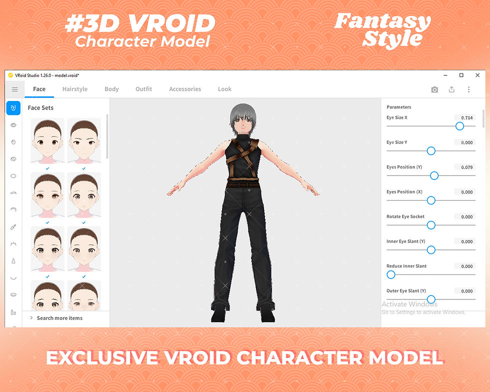 サムネイル： 3D VTuber Model Mizako Ryo Elegant Anime Boy with Fantasy Outfit