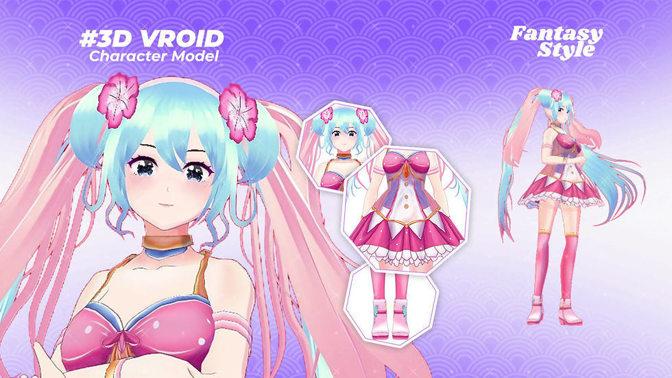 サムネイル： VTuber Model 3D Candy Themed Fairy with Magical Look for Streaming Avatars