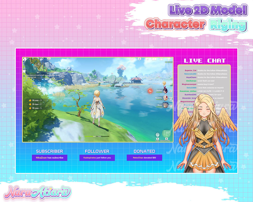 縮圖：Golden Enchantment Vtuber Live2D Model Anime Girl with Dragon Theme