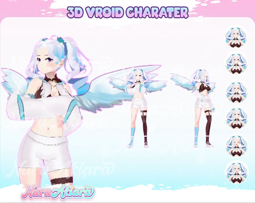 Thumbnail: Embrace the Charm of an Angel Blue Anime Girl Vroid Model for Live Streaming