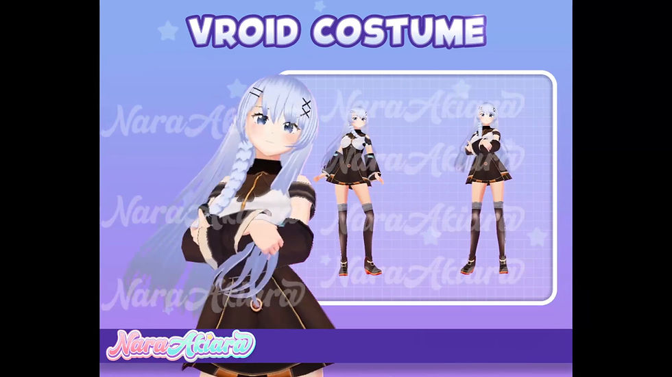 縮圖：Unleash Your Avatar's Style with the 3D Vroid with Dark Brown off Shoulder Dress