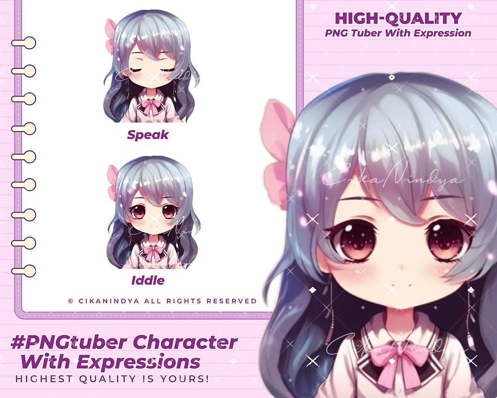 Thumbnail: Cute and Lively PNG Tuber Chibi Girl - Ideal for Streaming