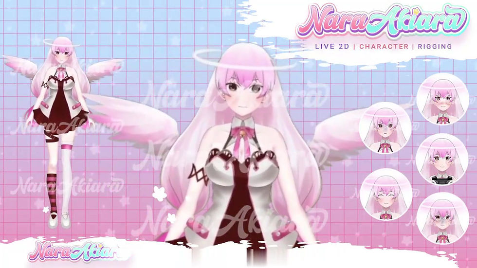 縮圖：Graceful Angel Girl Anime VTuber Models: Embody Purity with Live2D Animation