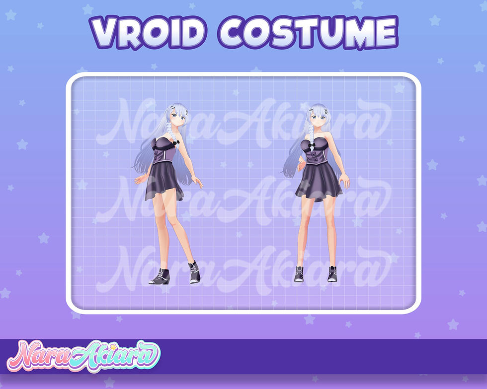 Thumbnail: Unleash Your Avatar's Charisma with the 3D Vroid Black Mini Dress