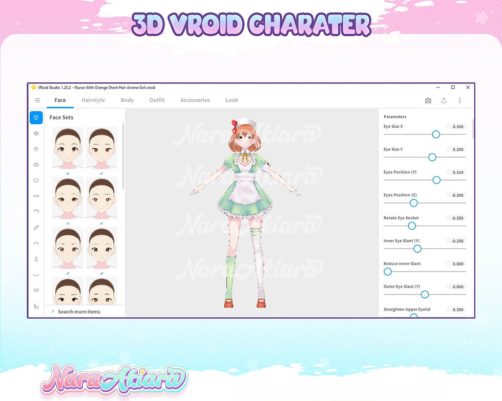 Thumbnail: Experience the Charisma of a Nurse With Orange Short Hair Anime Girl Vroid Model