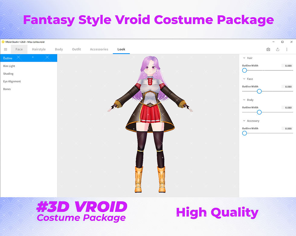 サムネイル： 3D VRoid Clothes Pack The Celestial Moonlight Priestess Gown