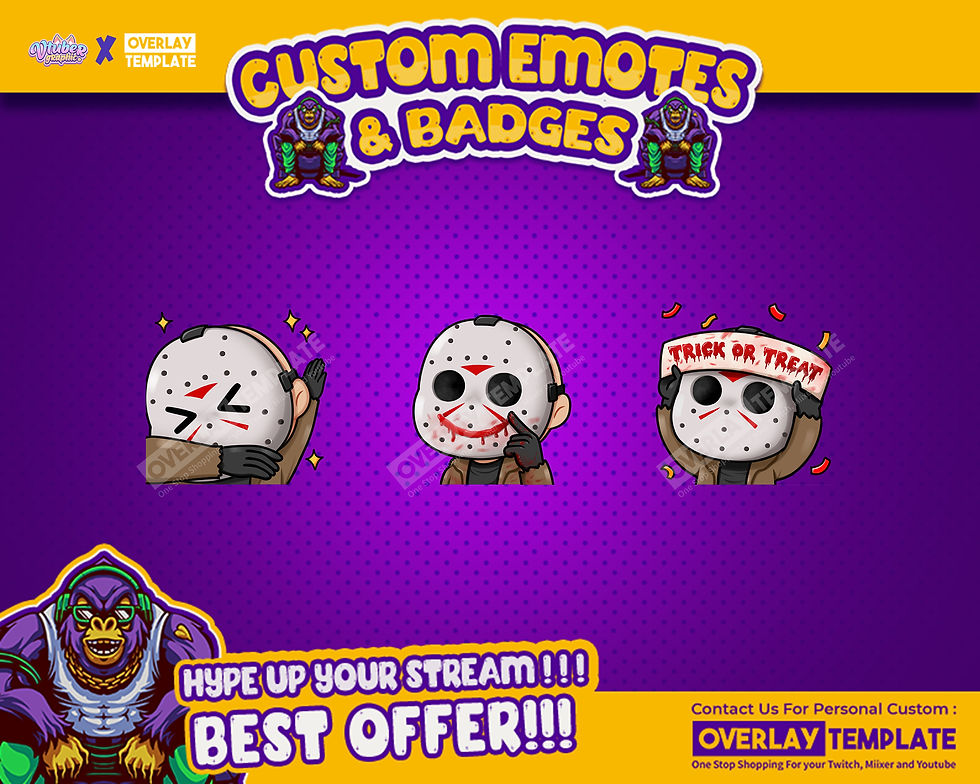 Jason 1 Slasher Mask Emote for Horror Game Streaming Fans