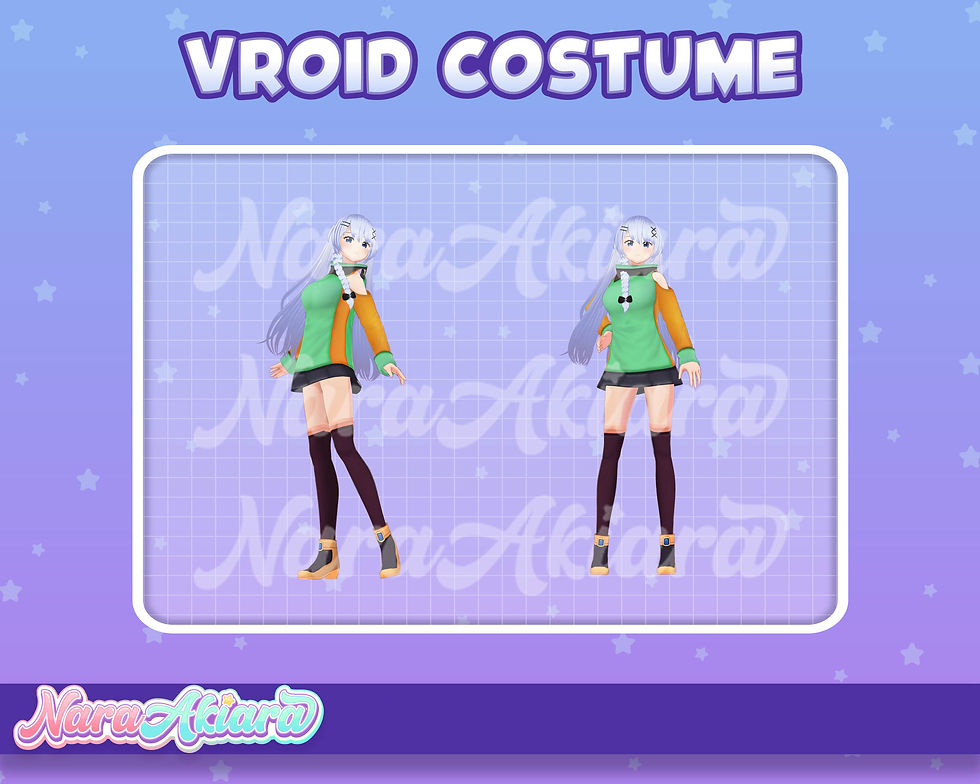 섬네일: Yellow and Green Hoodie Jumper Trendy 3D VRoid Clothes for Your Stylish Avatar