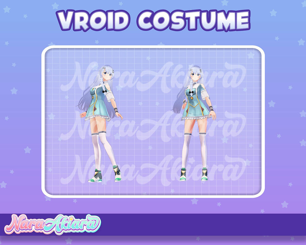 섬네일: Strikingly Elegant with 3D Vroid Outfit Blooming Blue Dress for Your Avatar