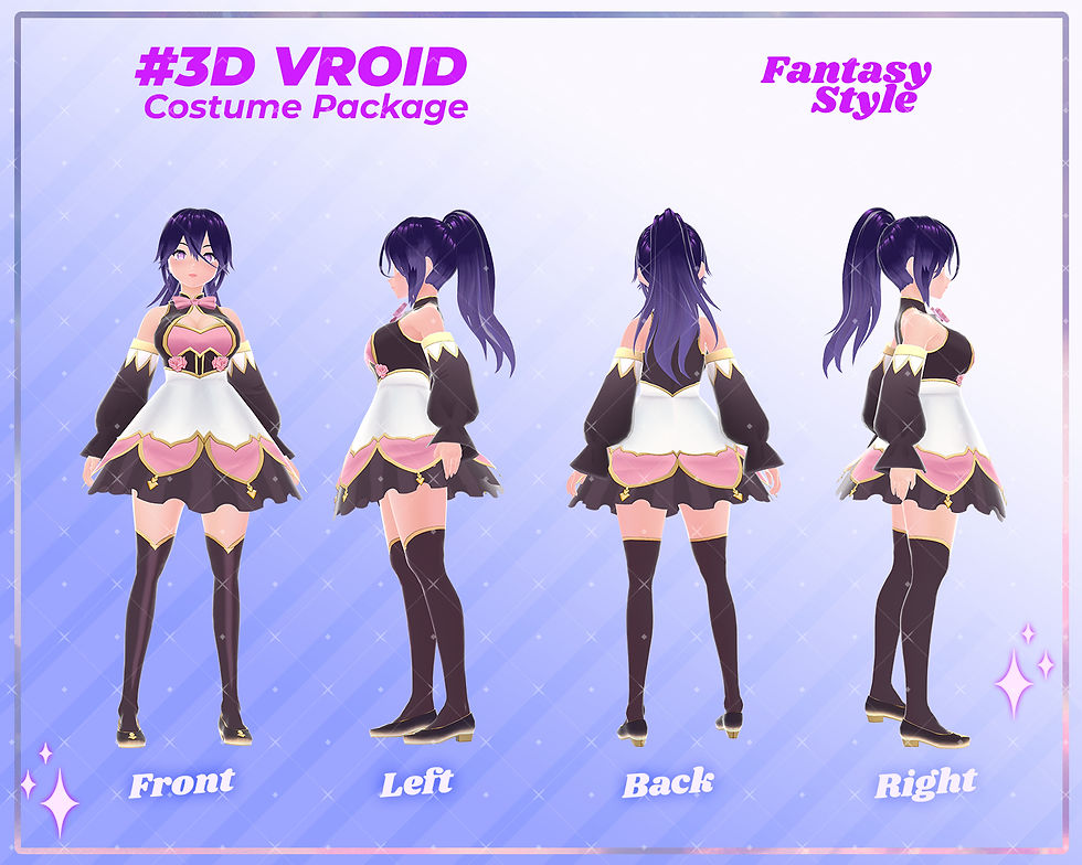 サムネイル： 3D VRoid Clothes Pack The Forest Nymph - Ethereal Fantasy Girl Attire