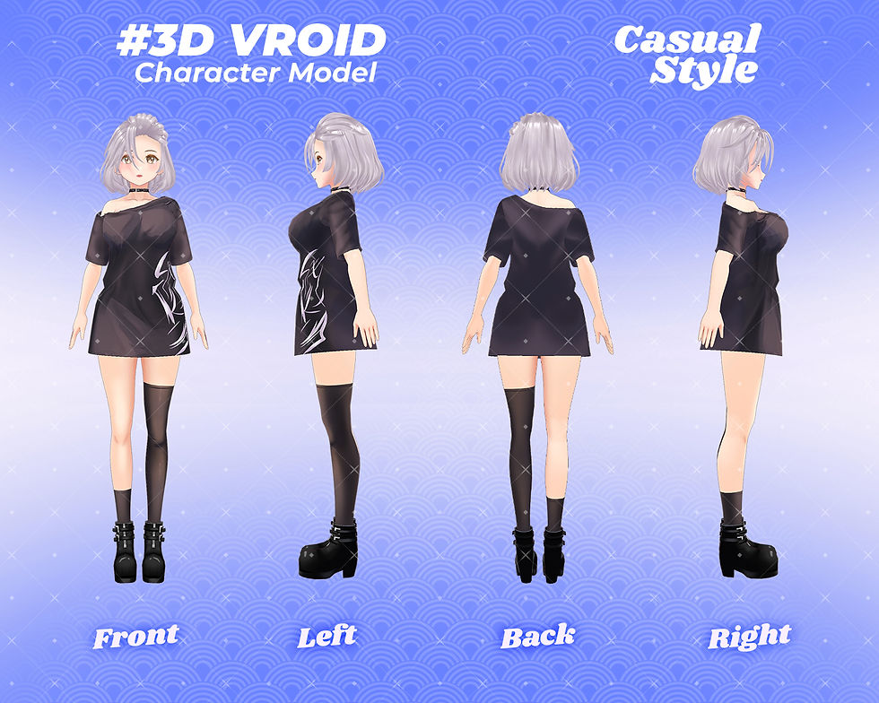 縮圖：Elegant Anime Girl 3D Vroid Model Gracyla VTuber Character Virtual Avatar