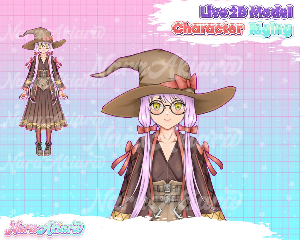 縮圖：Discover the Vtuber Live2d Model Anime Witch Girl with Casual Dress
