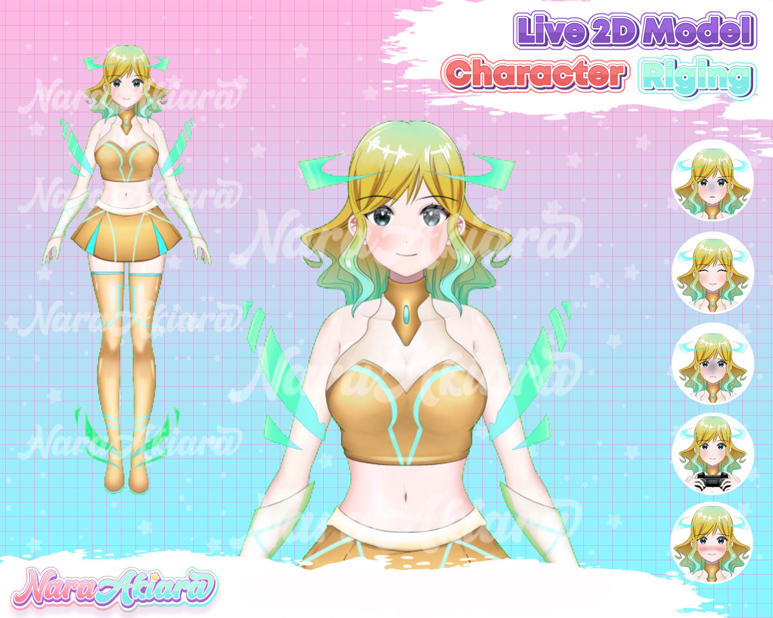 Dazzling Golden Costume Anime VTuber Models: Discover the Luxury of Live2D