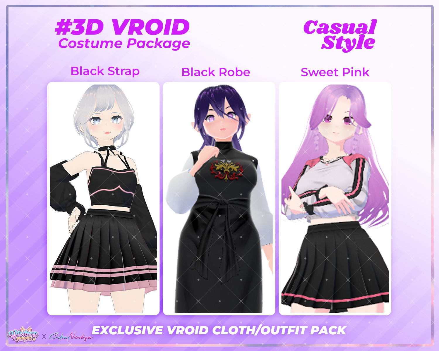 Fantasy Outfit 3D VRoid Clothes Pack for Enchanted Characters