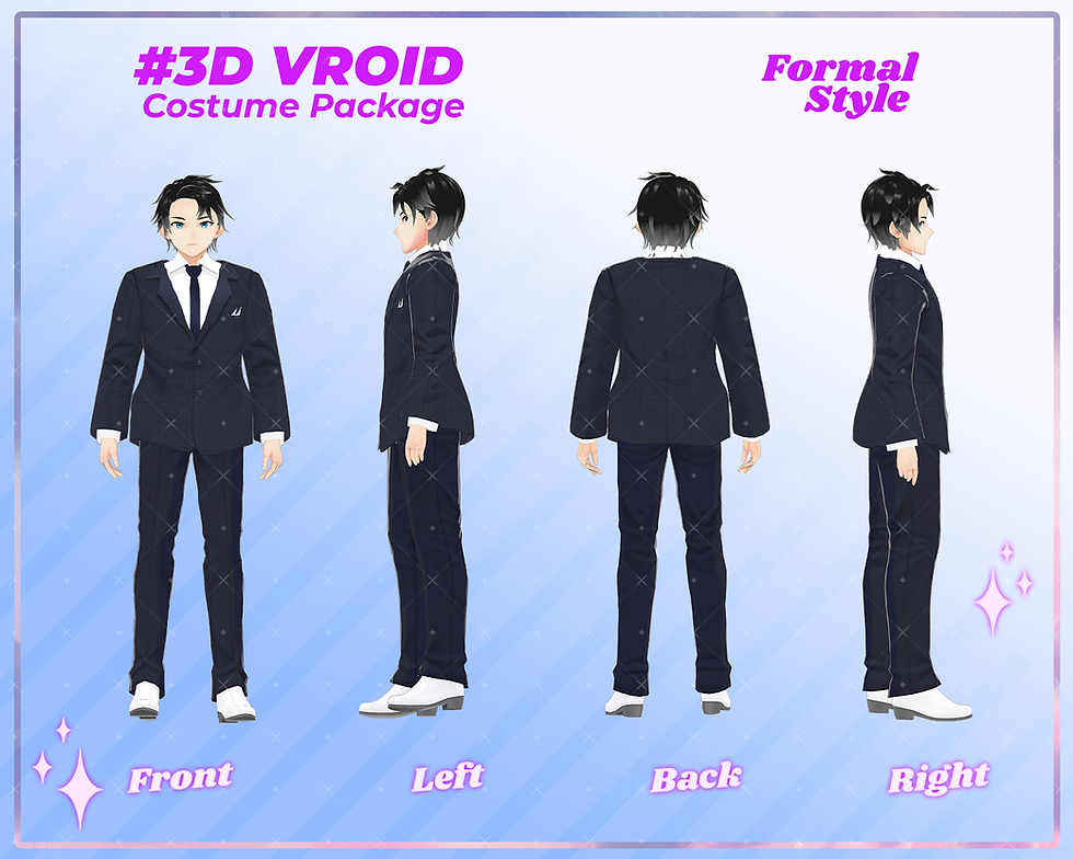 Thumbnail: Classic 3D VRoid Formal Clothing Pack for Elegant Digital Avatars