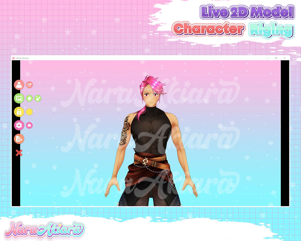 섬네일: Unleash the Vibrant Energy of Male Vtuber with Pink Hair and Tattoos in Live2D
