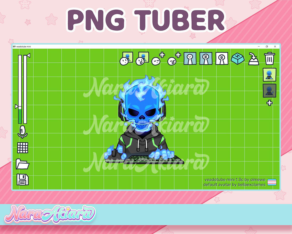 縮圖：Beyond the Ordinary of Our Brilliance PNG Tuber Skull Blue Fire for Cozy Stream