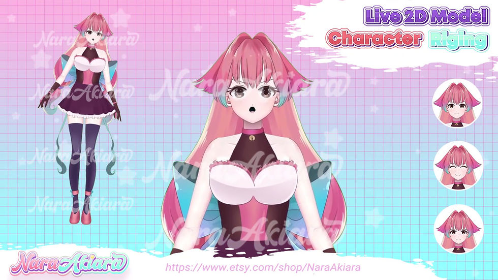 섬네일: Enrich Your Vtuber Stream with Anime Girl Live2D Model Pink Braided Hair