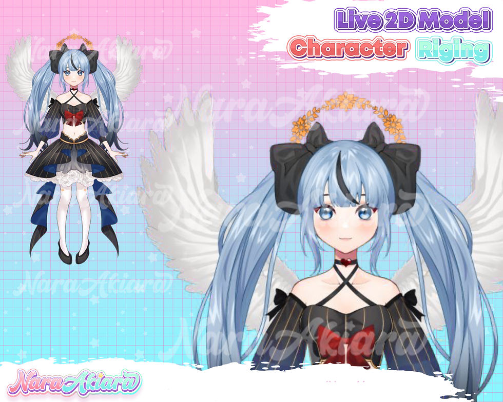 サムネイル： Experience Heavenly Streams with Our Blue Angel Girl Vtuber Live2D Models