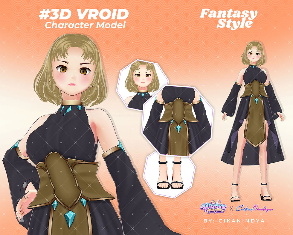 Stylish Anime Girl 3D Vroid Model Maria Jose for VTuber and Streaming