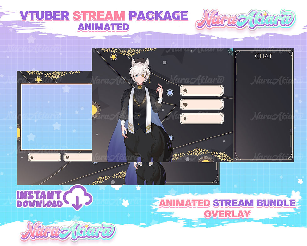 섬네일: Level Up Your Stream with the Anime Boy Black Horse Overlay Stream Package