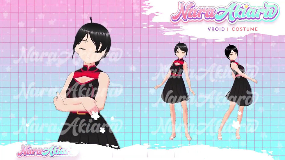 Thumbnail: Embrace Alluring 3D Vroid Clothes - Black Rose Edition - for Your VTuber Persona