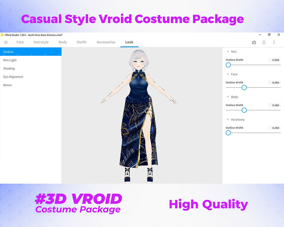 섬네일: 3D VRoid Clothes Pack Girl's Modern Street Fashion Layering Set