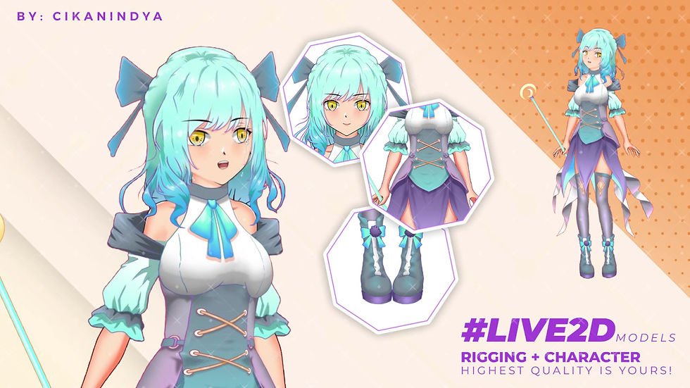 Thumbnail: Elevating Your Content With Ethereal Blue-Haired Girl Live2D VTuber Model