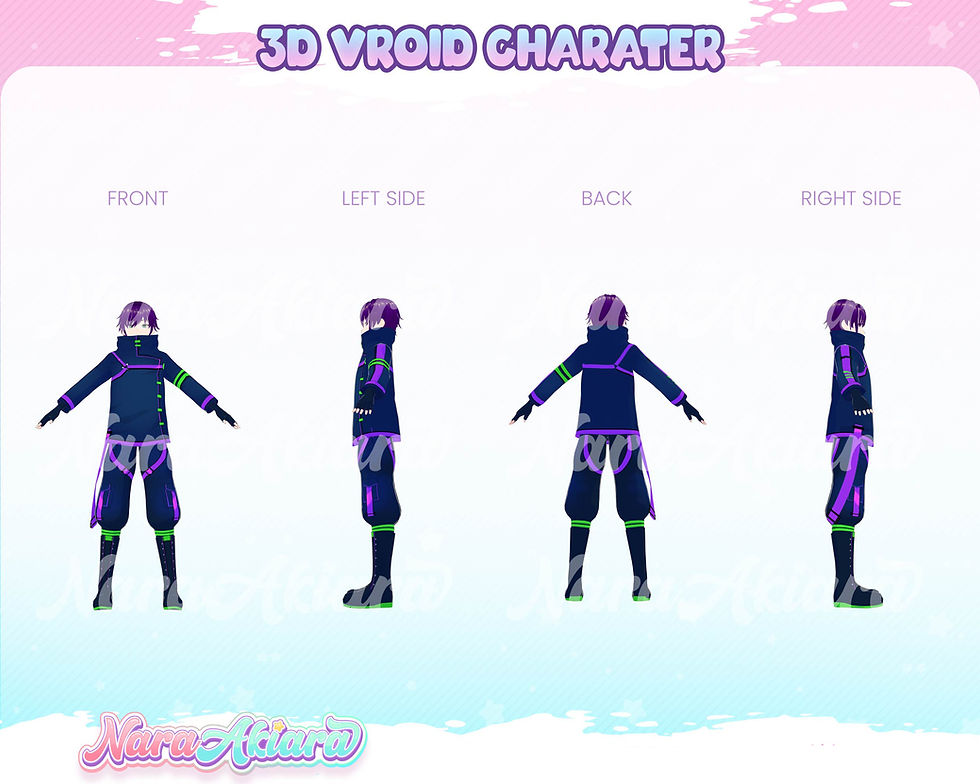 Thumbnail: Experience the Cyber Realm with our 3D Vroid Model of Inumaki the Cyberpunk